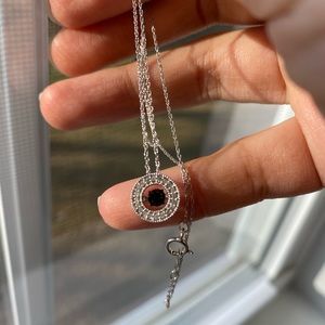 10k white gold diamond necklace